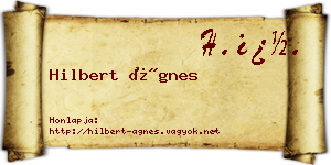 Hilbert Ágnes névjegykártya