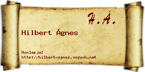 Hilbert Ágnes névjegykártya